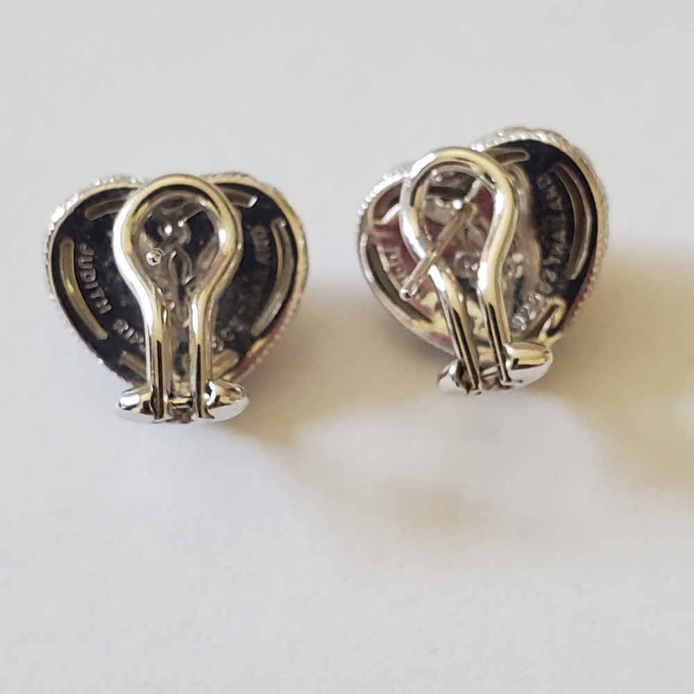 Judith Ripka Sterling & Citrine Heart Earrings - Picture 4 of 9